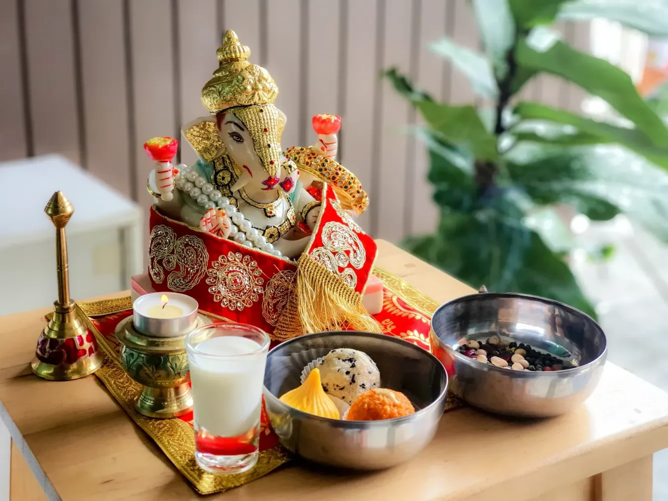 Eco-friendly paper mache Ganesha idol
